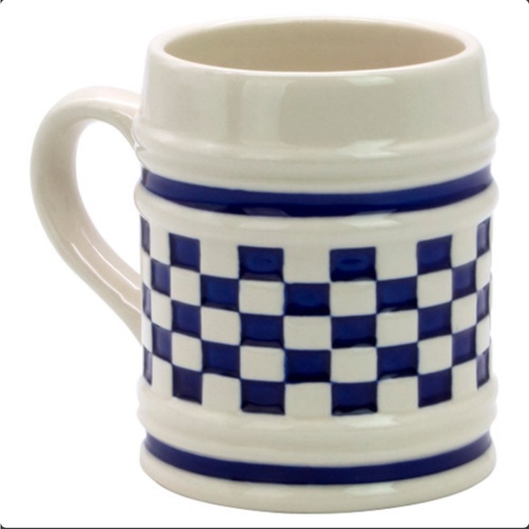 Colonial Williamsburg Checkered Glazed Pottery Mugs - Set of 4 - Picture 7 of 10